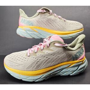 Hoka One One Gray and Pink Athletic Shoes